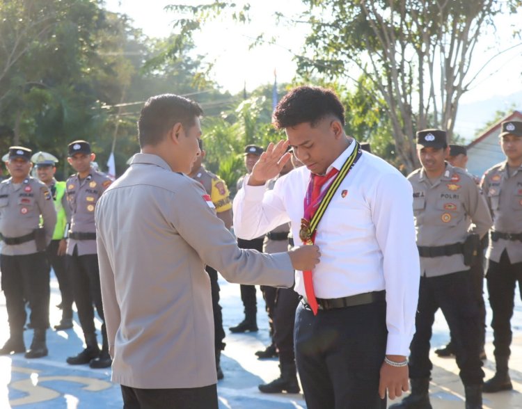 Kapolres Manggarai Timur Apresiasi Prestasi BRIPTU Ricky Yonathan Sioh di Kejuaraan Nasional Karate Kapolri Cup 2026